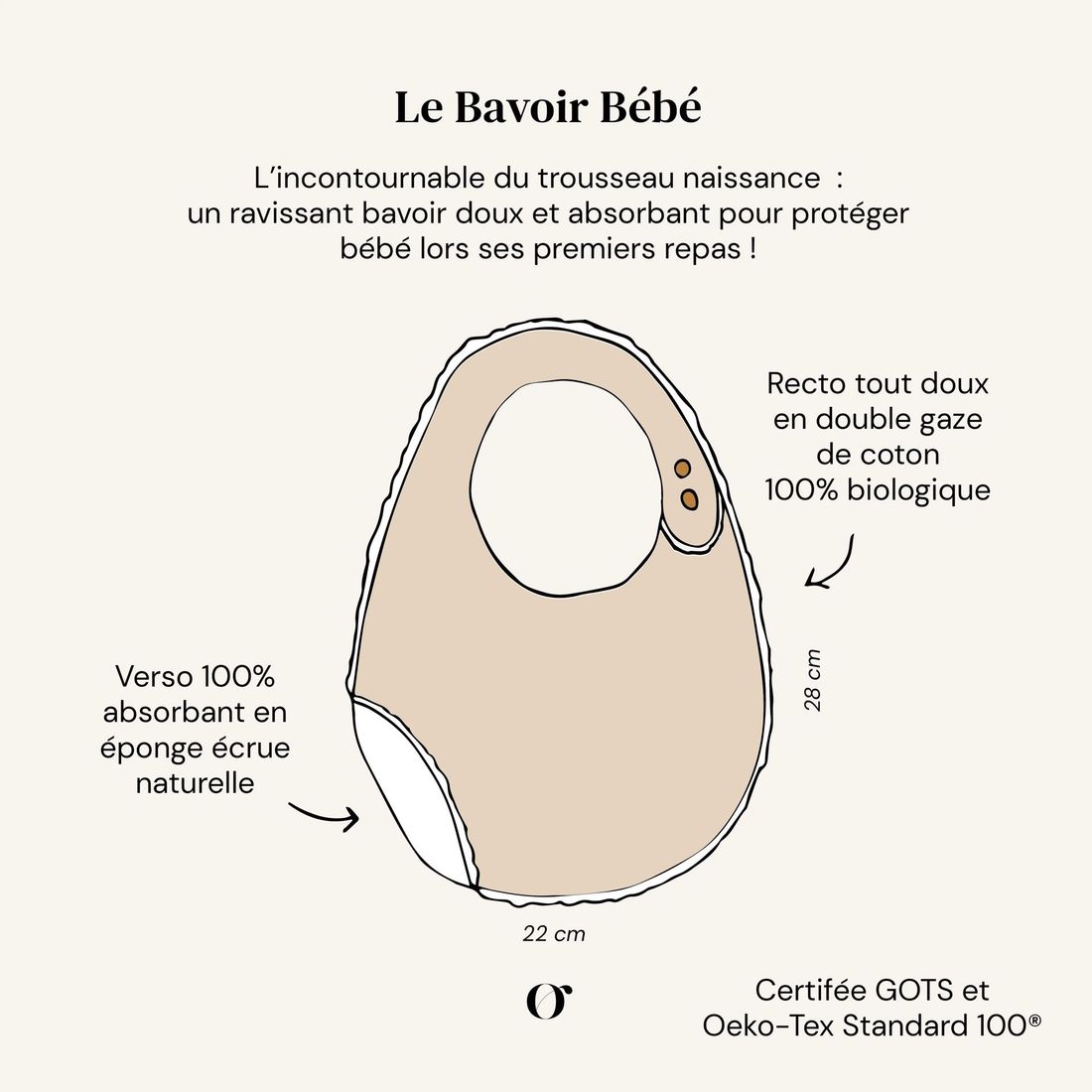 Bavoir bébé Hydra (Orso Paris) - Image 2