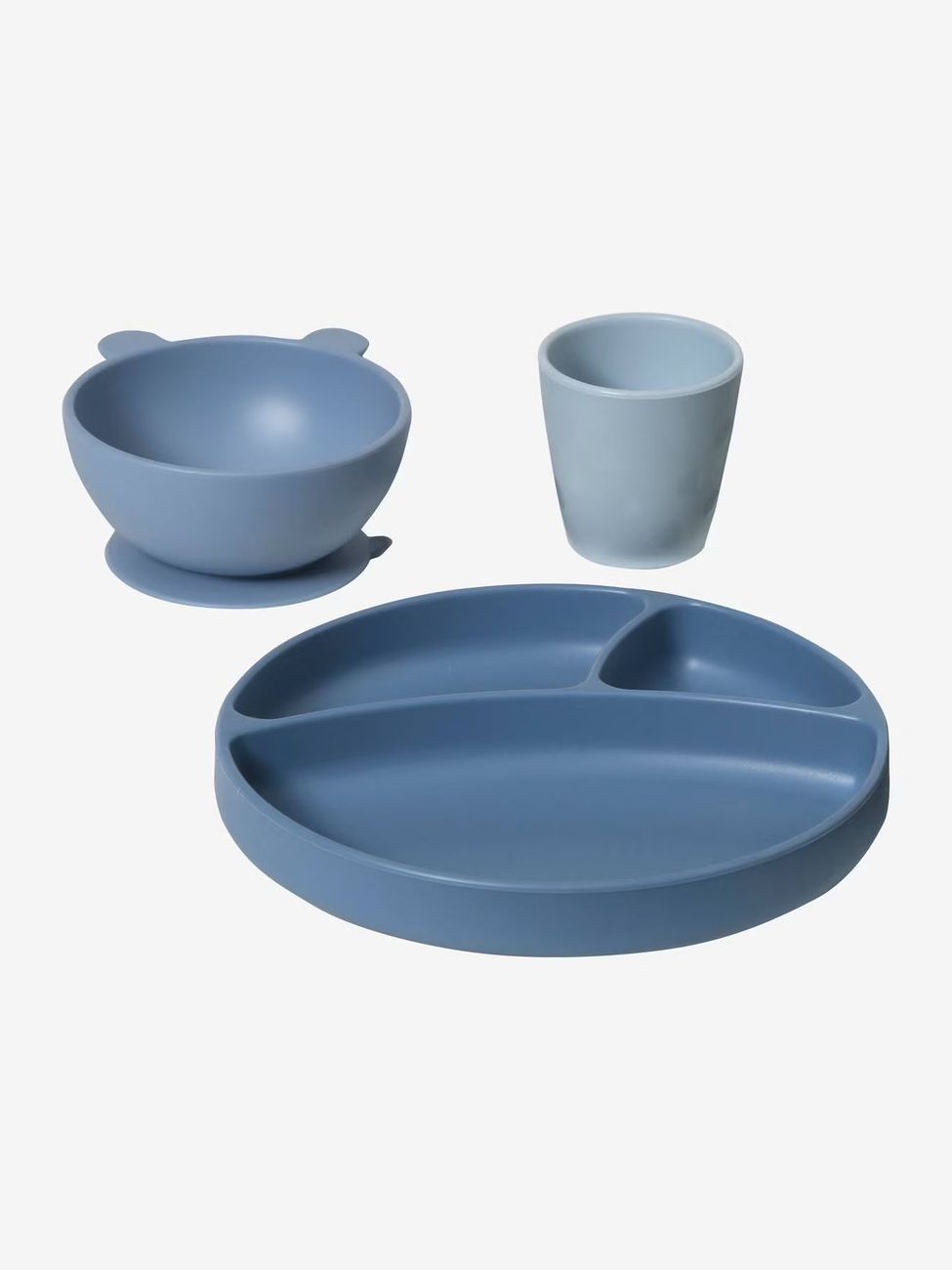 Coffret repas en silicone set baby blue (Vertbaudet) - Image 2