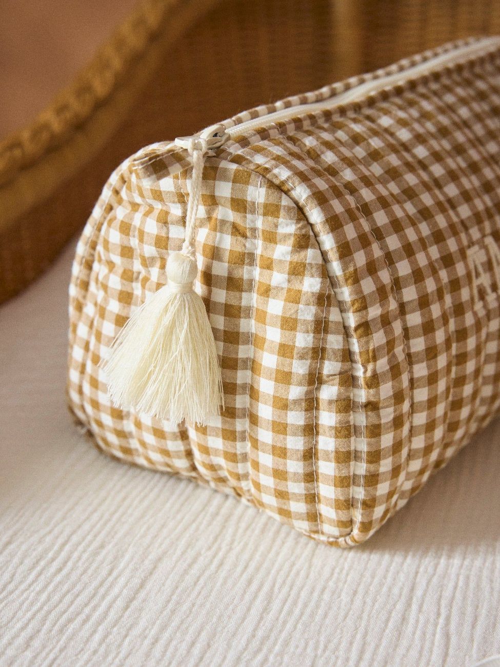 Trousse de toilette en coton vichy (Cyrillus) - Image 3