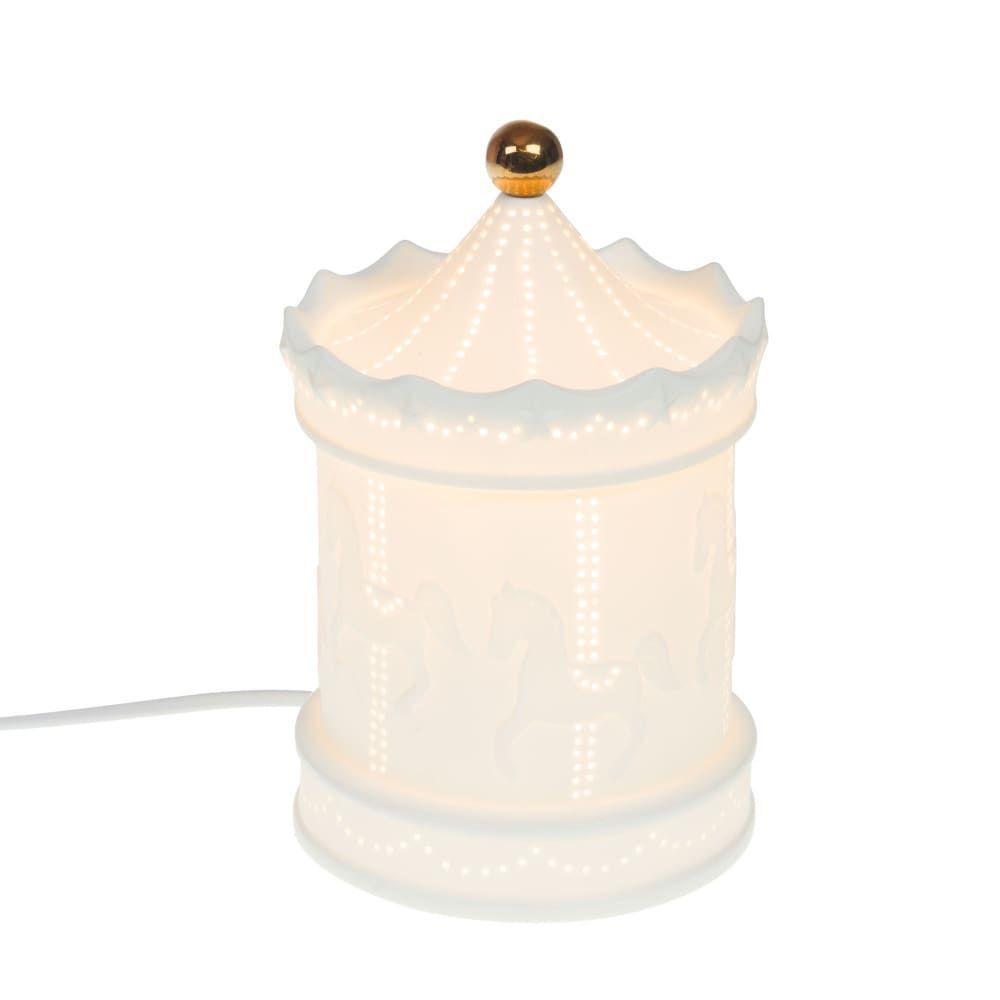 Lampe carrousel he en porcelaine 21 cm blanc (Amadeus) - Couverture