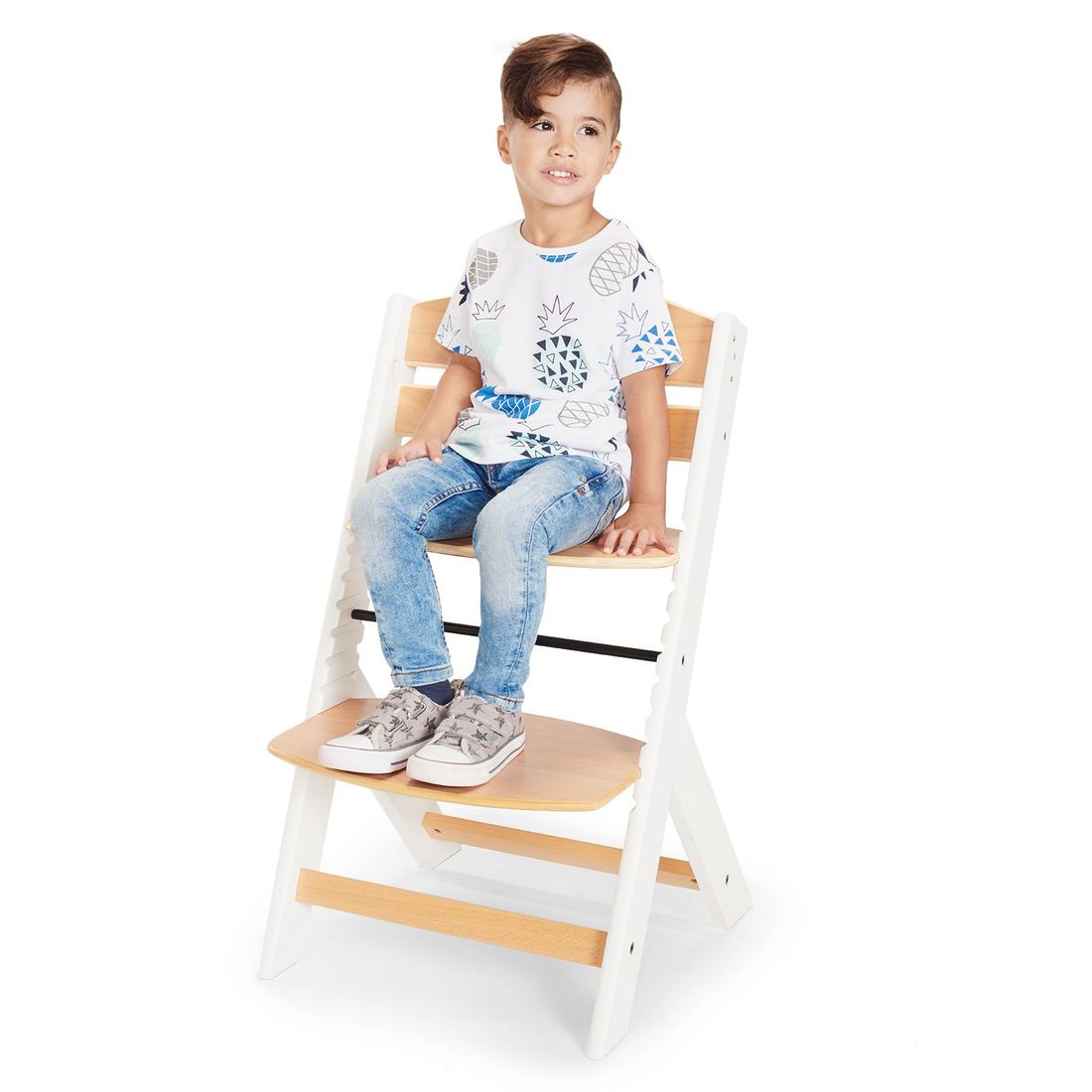 Chaise haute avec coussin ENOCK bois gris (Kinderkraft) - Image 5