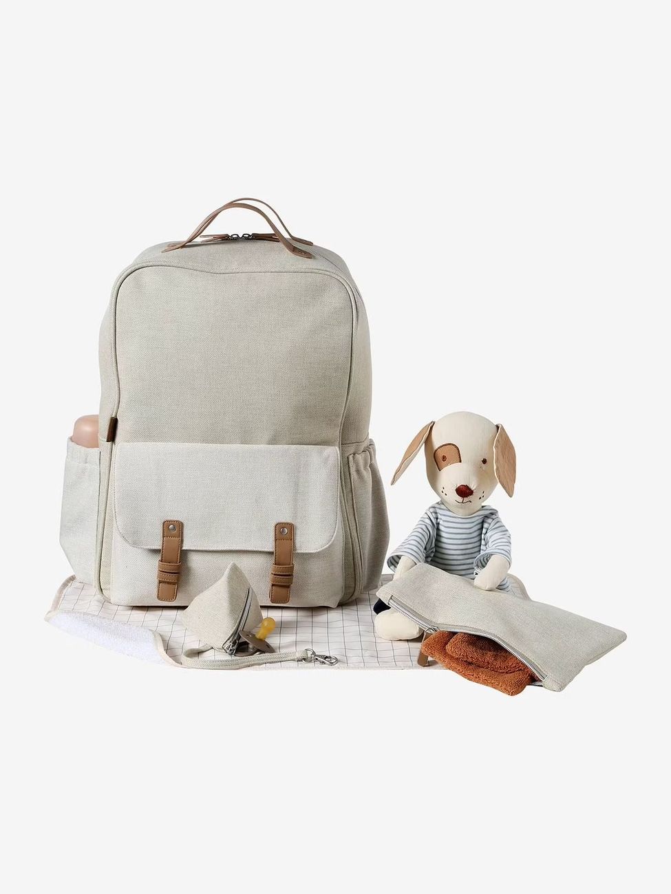 Sac à dos à langer Bergen écru (Vertbaudet) - Couverture