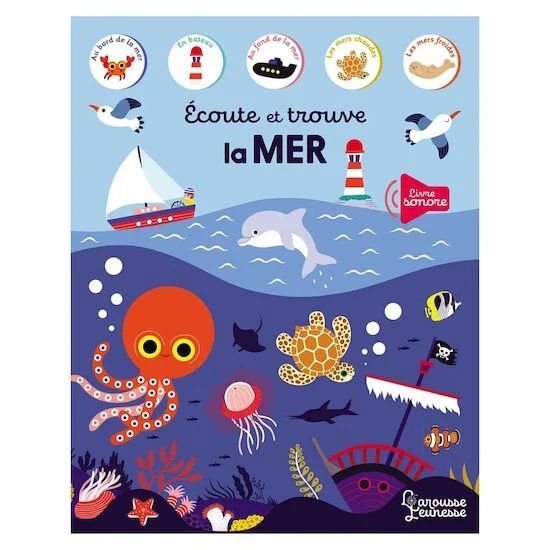 Ecoute et trouve - La mer (Larousse) - Couverture