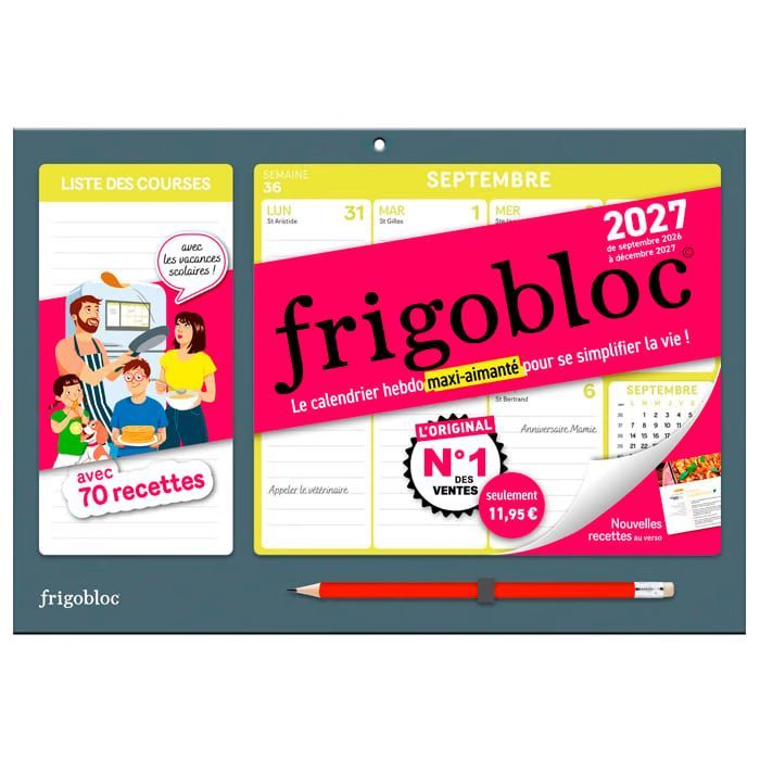 Frigobloc hebdomadaire 2027 version mini (Play Bac) - Couverture
