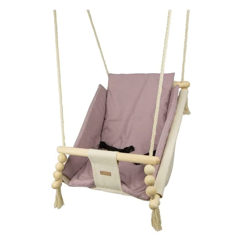 Bascule pour bébé crème, rose clair (Velinda) - Image 2