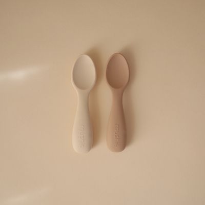 Lot de 2 cuillères bébé Natural-Shifting sand (Mushie) - Image 2