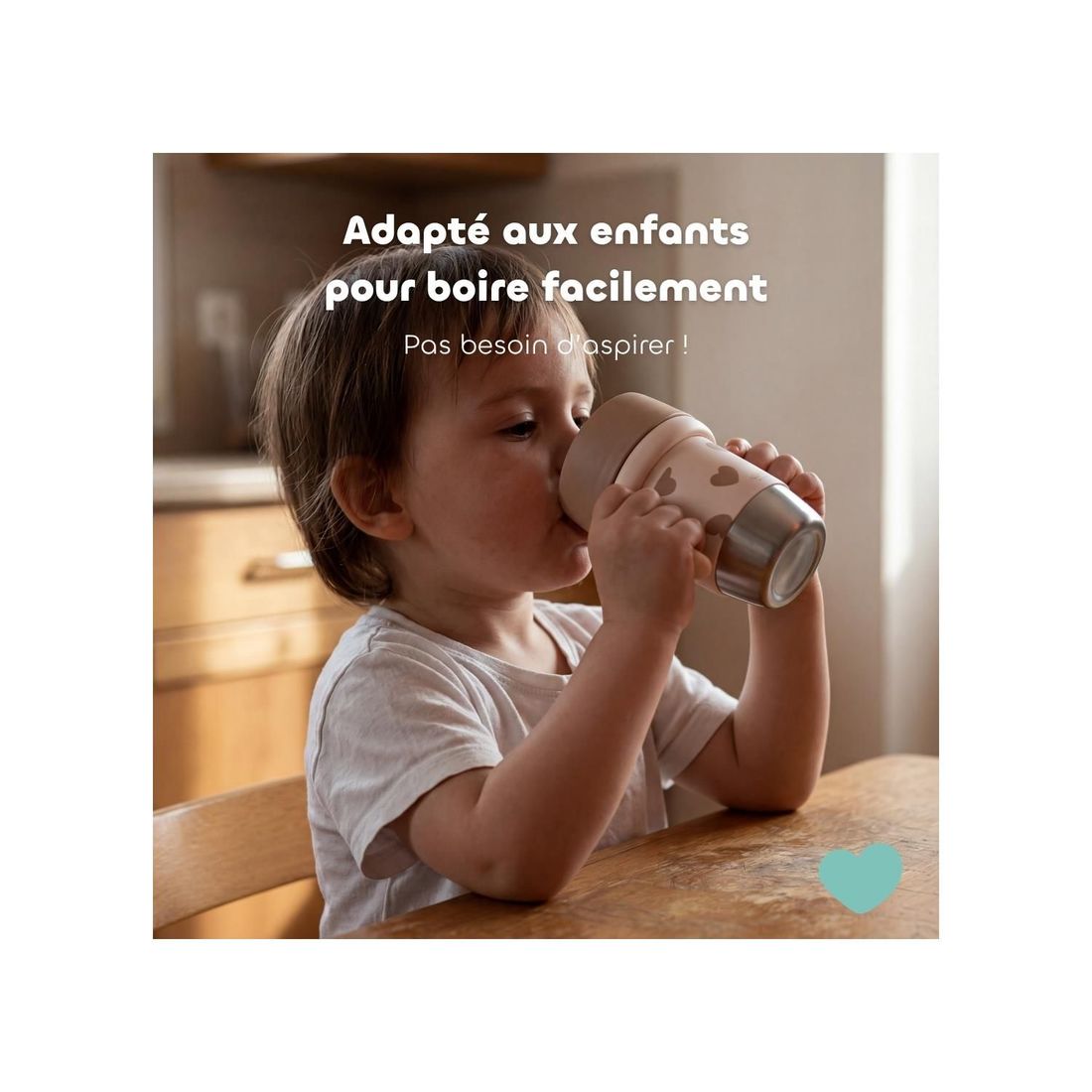 Tasse d'apprentissage Inox Click & Drink (Béaba) - Image 3