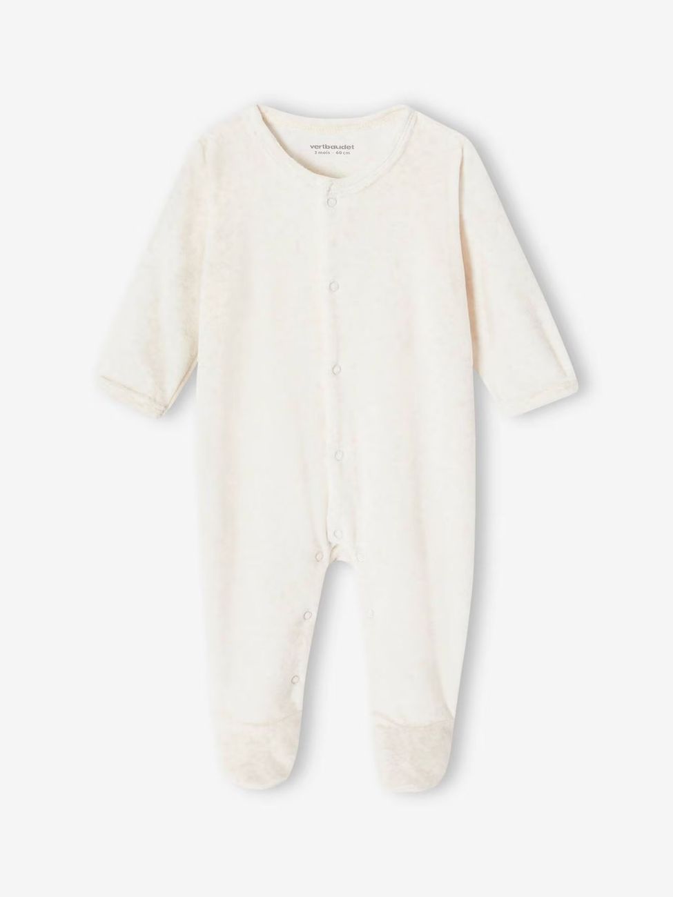 Lot de 3 pyjamas bébé mixte en velours ouverture naissance lot jaune d'or (Vertbaudet) - Image 2