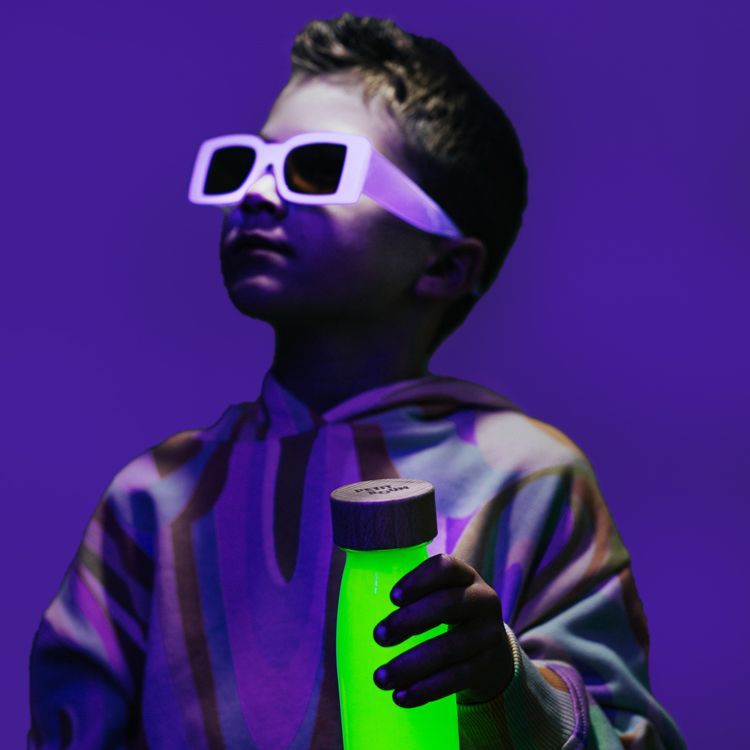 Bouteille sensorielle Float Jaune fluorescente (Petit Boum) - Image 1