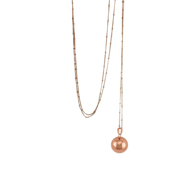 Bijou de grossesse bola avec chaîne - classique or rose (Babireva) - Image 2