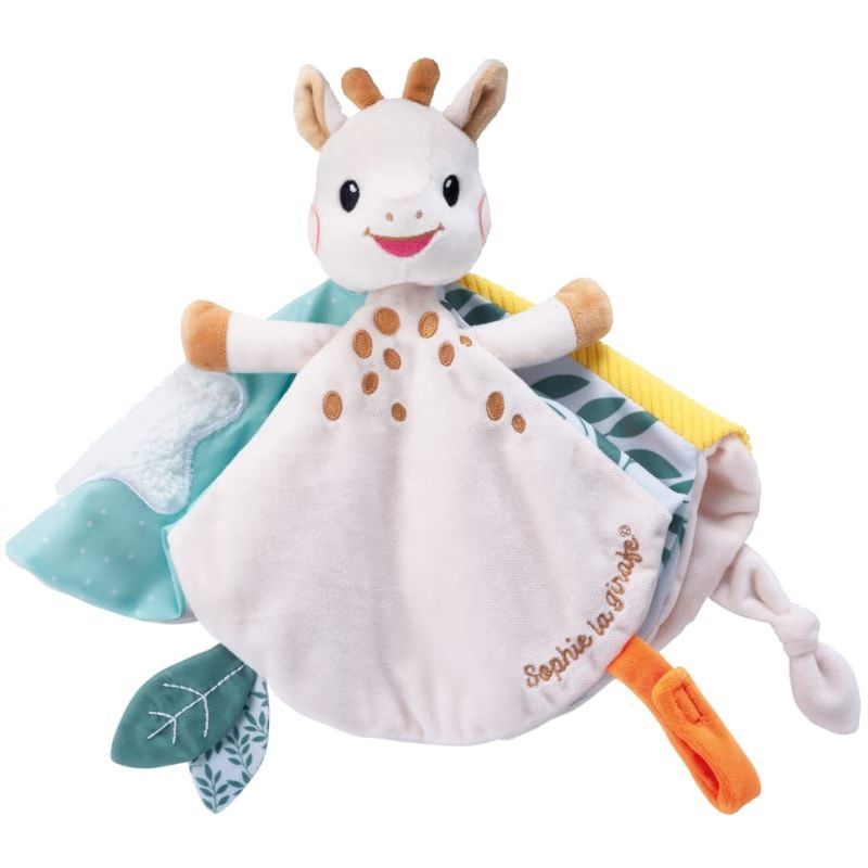 Doudou plat sophie la girafe avec attache sucette (Sophie la girafe) - Couverture