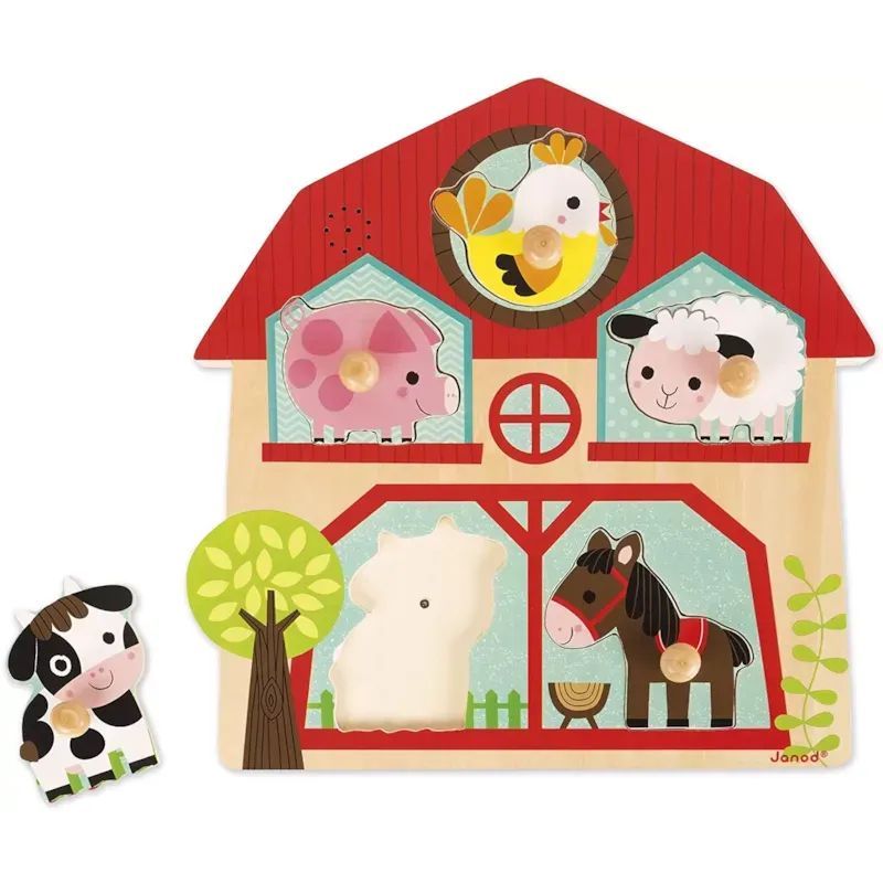 Puzzle sonore les copains de la ferme (Janod) - Image 1