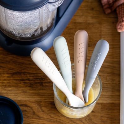 Lot de 4 cuillères silicone 1er âge Natural set (Béaba) - Image 2