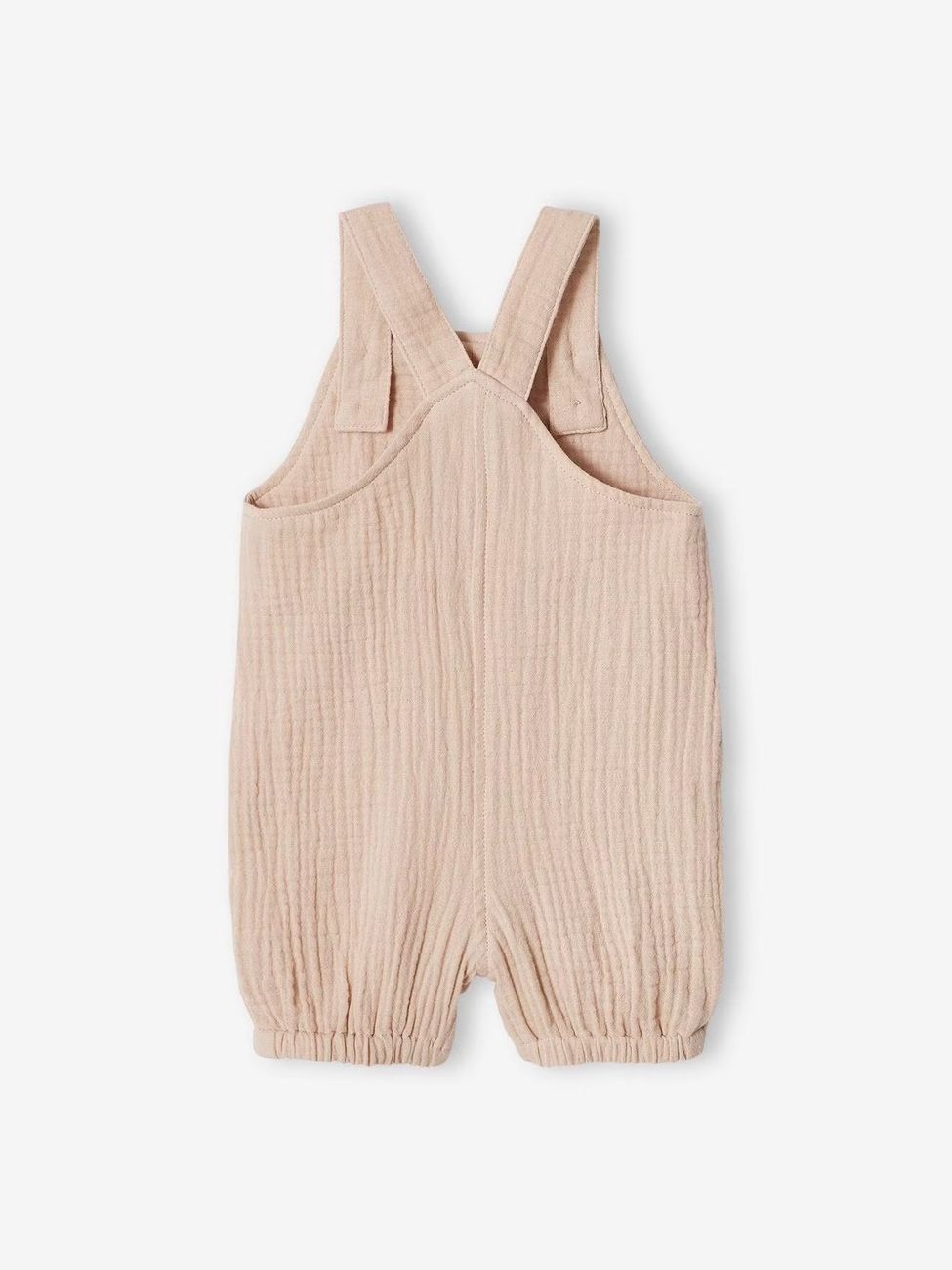 Salopette bébé naissance en gaze de coton beige (Vertbaudet) - Image 1