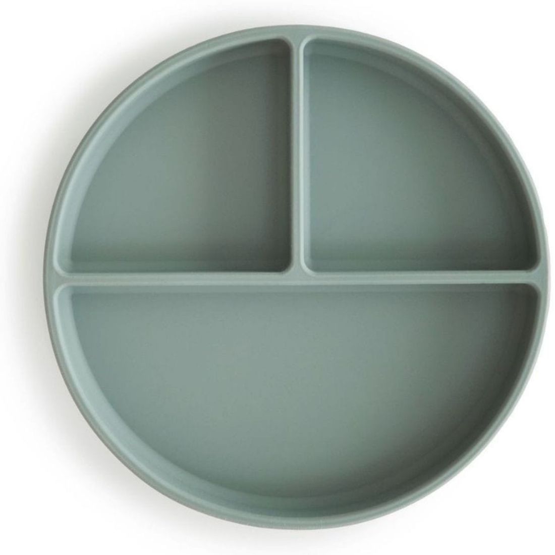 Assiette à compartiments en silicone avec ventouse Cambridge blue (Mushie) - Couverture