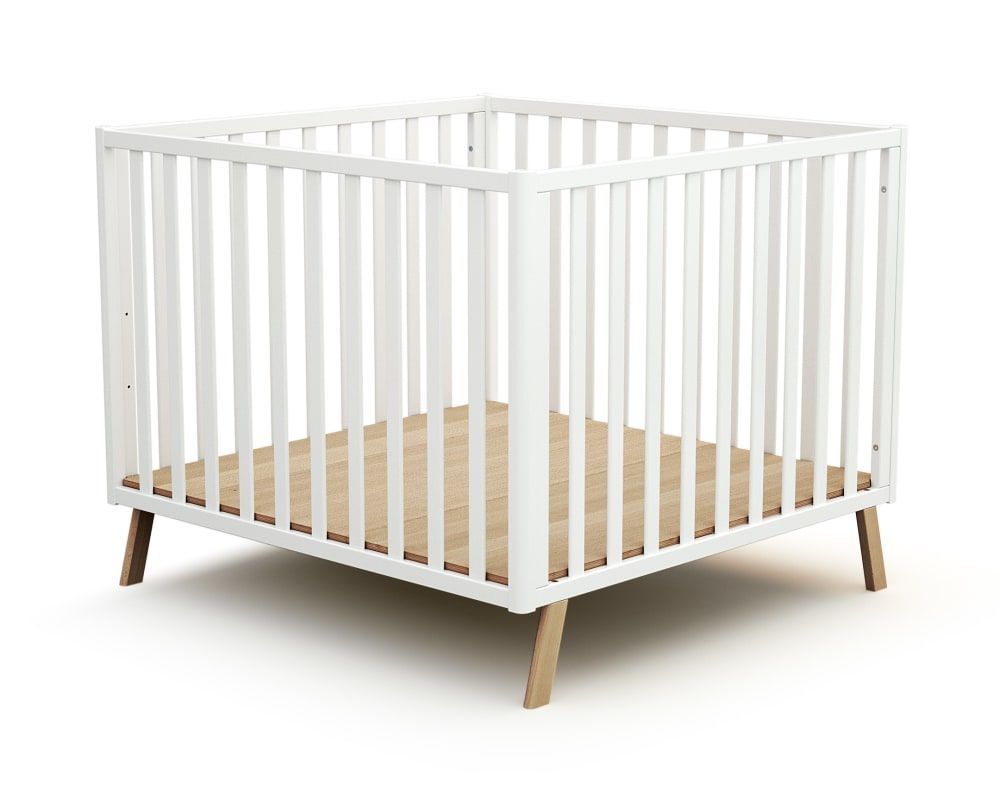 Parc bébé évolutif en bois blanc 100 x 100 cm (Jurababy) - Couverture