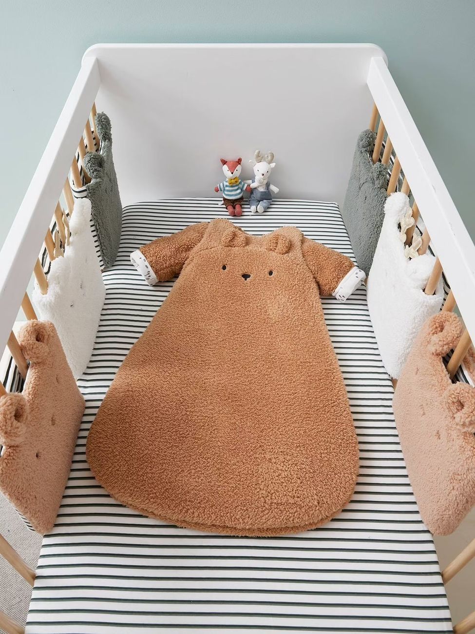 Gigoteuse hiver manches amovibles en polaire Ours GREEN FOREST beige foncé (Vertbaudet) - Image 2