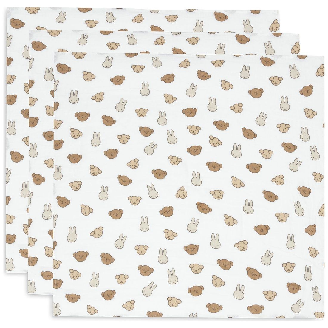 Lot de 3 langes en coton Miffy and Friends (70 x 70 cm) (Jollein) - Couverture