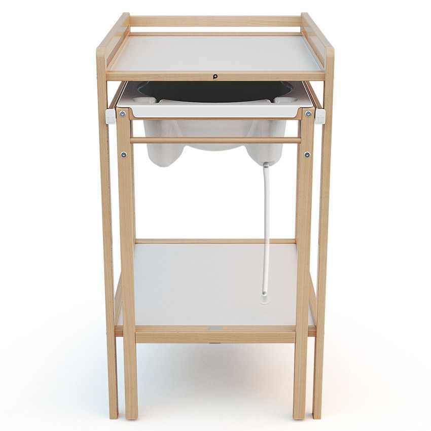 Table à langer coulissante 2 en 1 Tiny avec baignoire intégrée - Beige (Prémaman) - Image 3