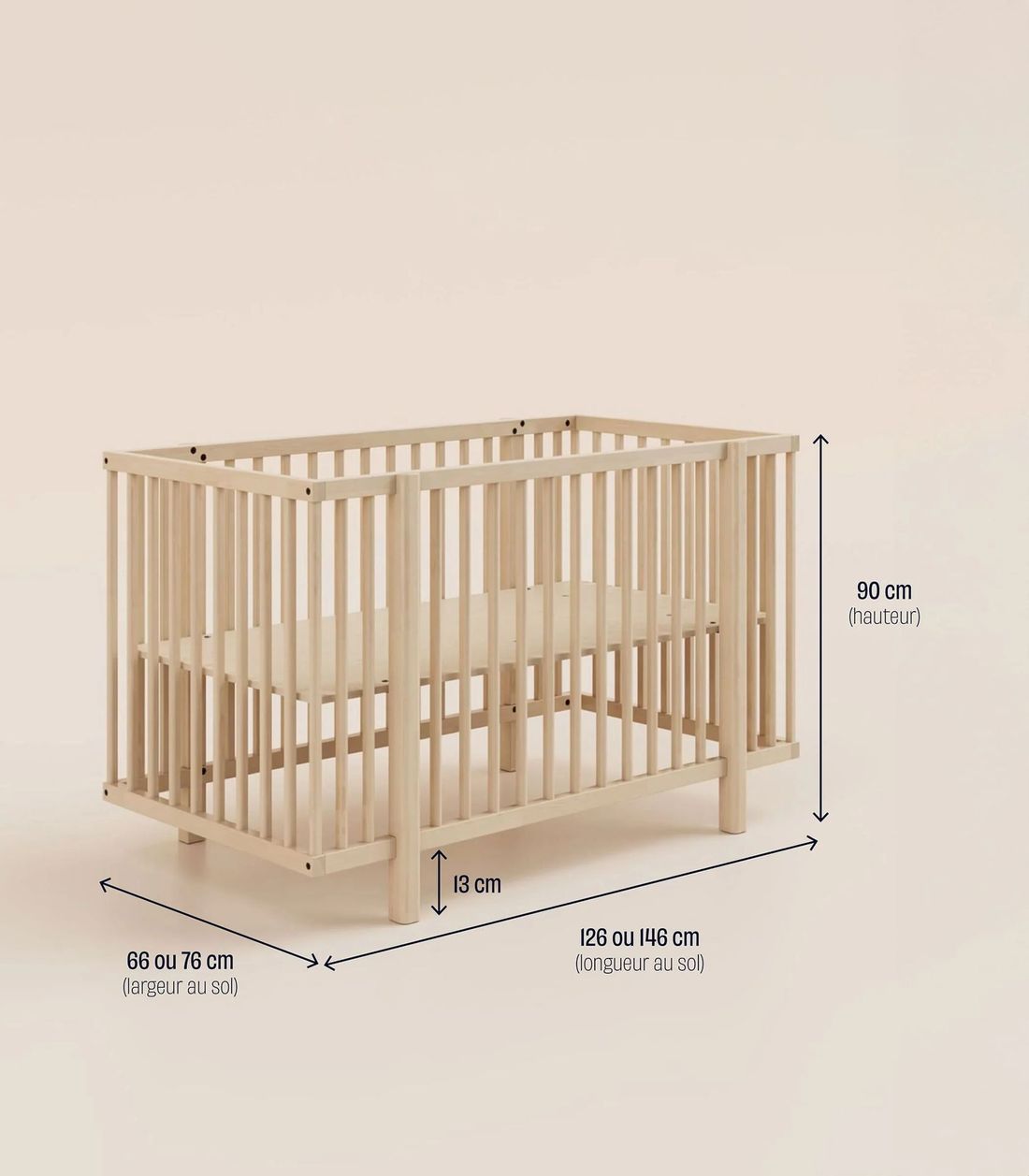 Lit bébé Tediber - Idéal de 0 à 3 ans - Design, robuste et sûr - 100 nuits d'essai (Tediber) - Image 6