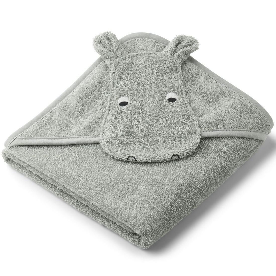 Cape de bain Albert hippo vert d'eau (70 x 70 cm) (Liewood) - Image 1