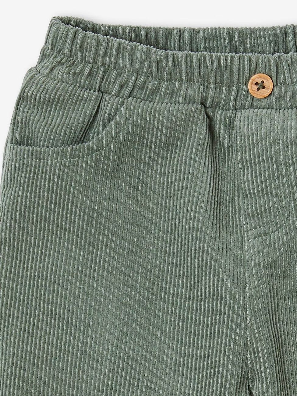 Pantalon bébé en velours côtelé lichen (Vertbaudet) - Image 2