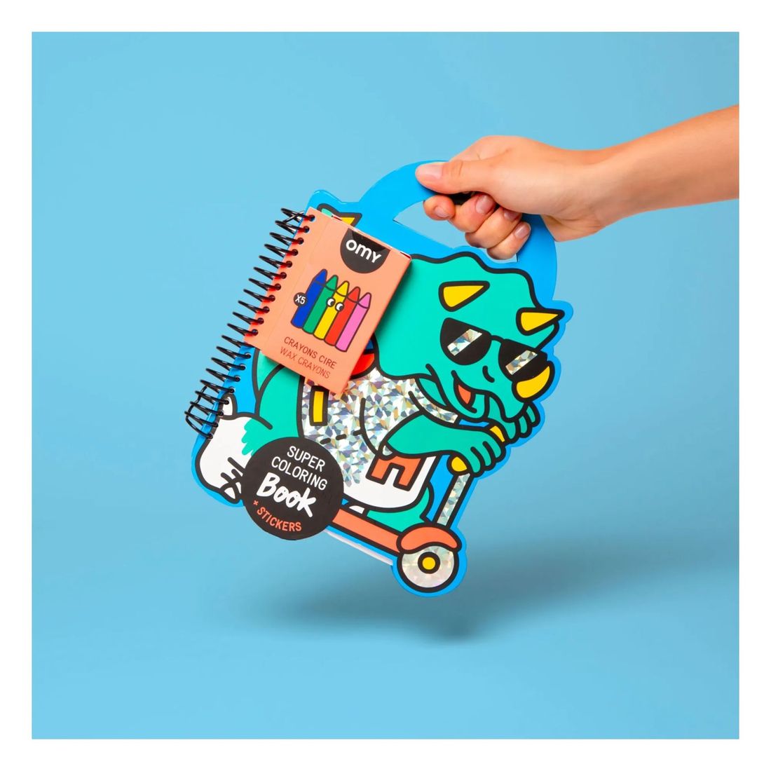Omy - Cahier de coloriage avec stickers Dino (Omy) - Image 1