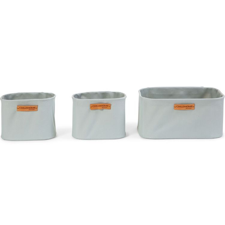 Lot de 3 paniers à suspendre table à langer Evolux gris clair (Childhome) - Image 8