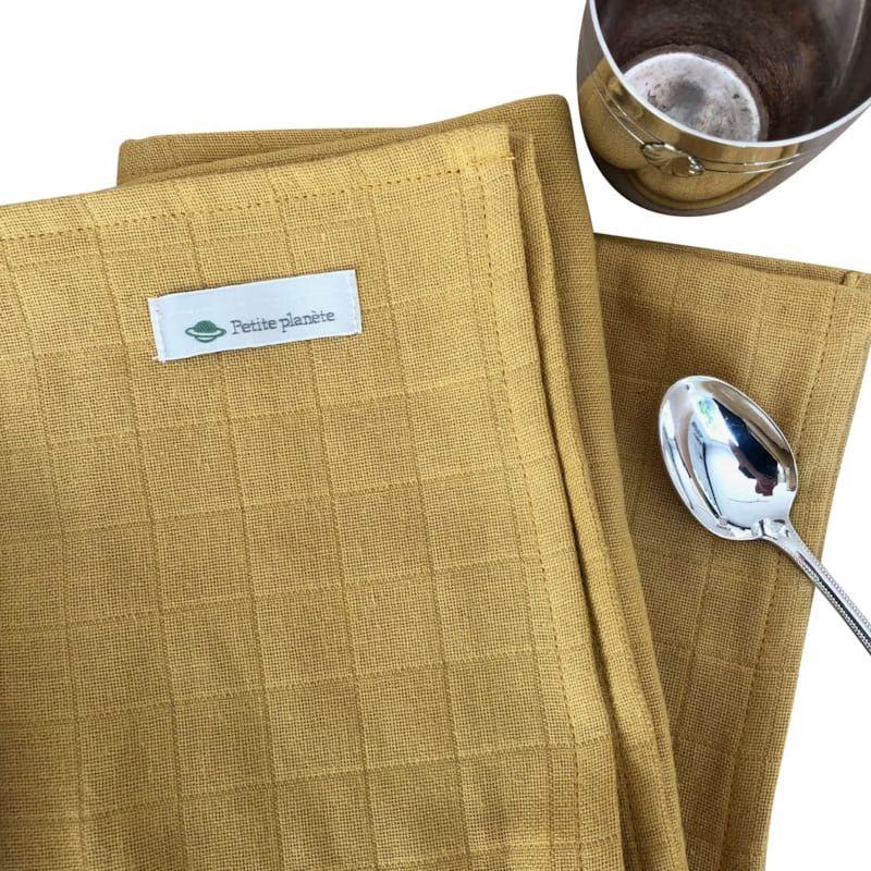 Grande serviette jaune vermeer (Petite Planète) - Image 1