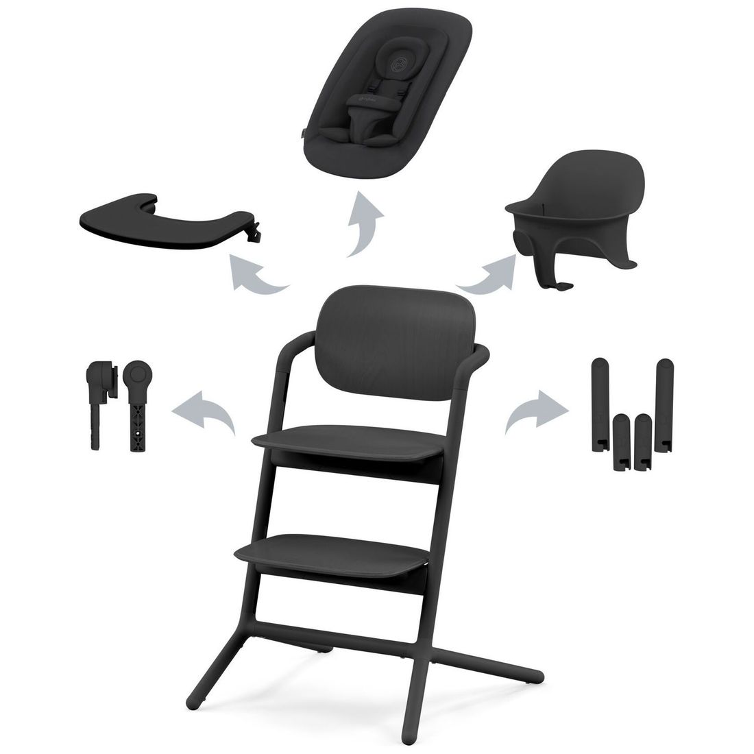 Chaise haute évolutive 4 in 1 Lemo 2 Stunning Black (Cybex) - Image 1