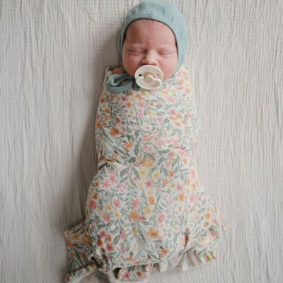Maxi lange en coton Pastel Blooms (120 x 120 cm) (Mushie) - Image 3