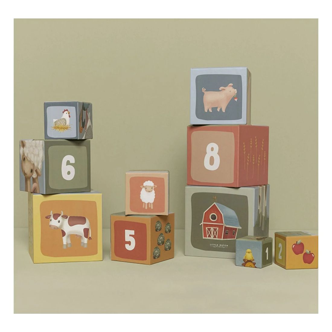 Little Dutch - Cubes à empiler en carton FSC - Little Farm (Little Dutch) - Image 2