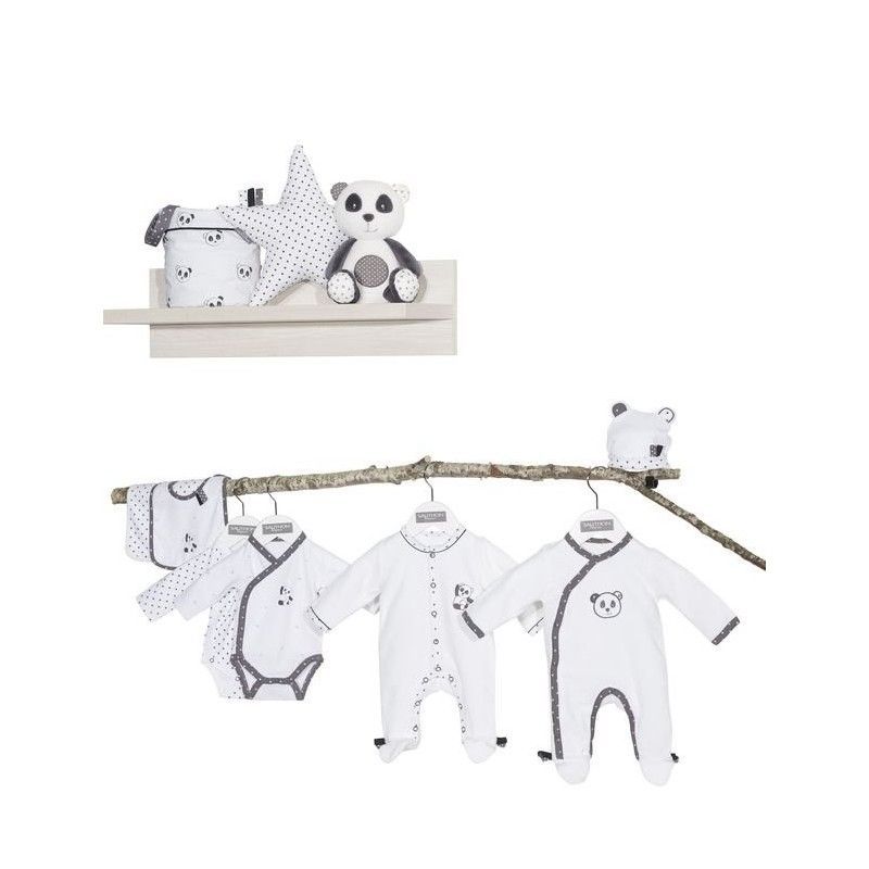 Pyjama velours Blanc taille 1 mois Chao Chao (Sauthon) - Image 3
