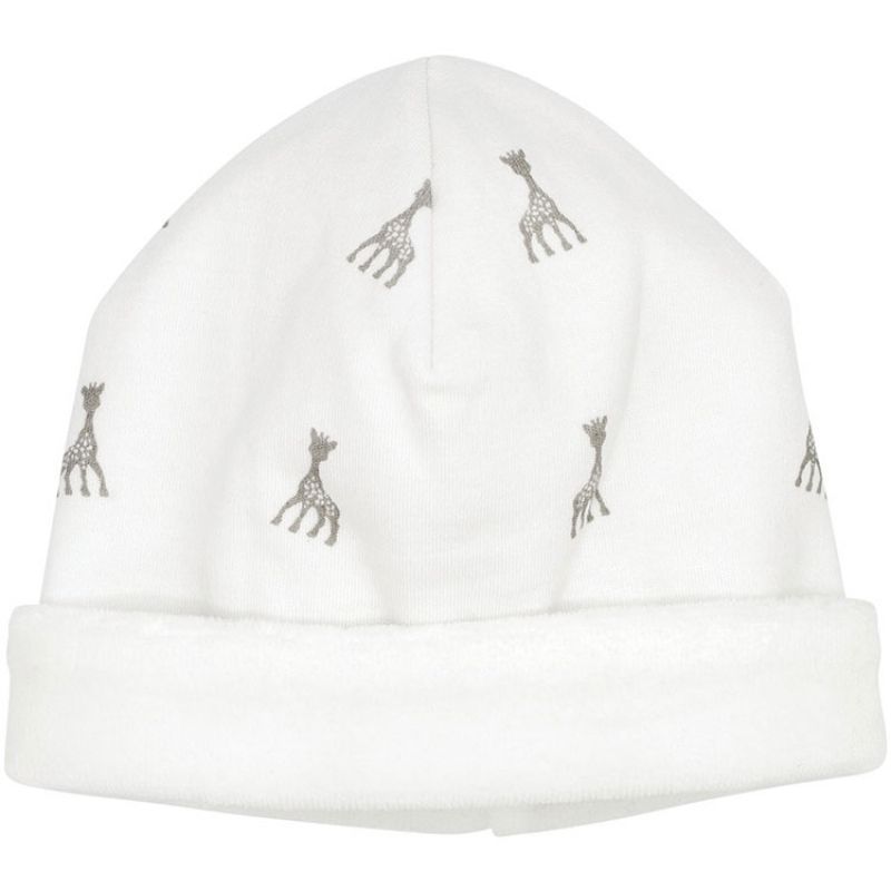 Bonnet de naissance en coton blanc Sophie la girafe (1-3 mois) (Trois Kilos Sept) - Couverture