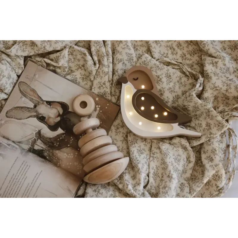 Lampe veilleuse oiseau café beige (Little Lights) - Image 3