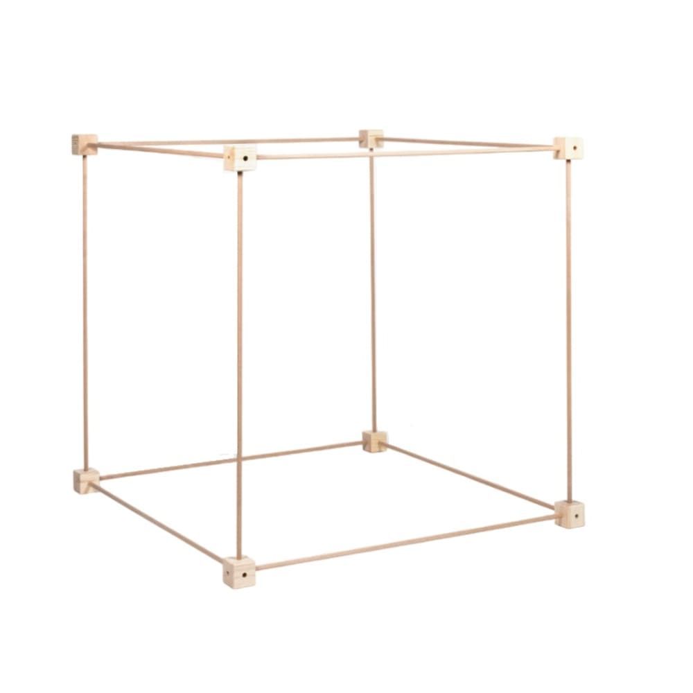 Mètre cube en bois massif beige 100x100 cm (Trigonos) - Couverture