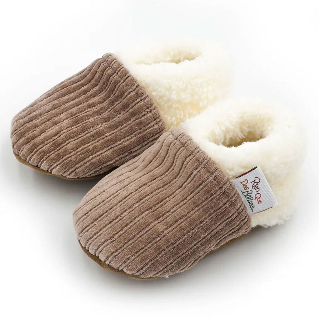 Chaussons Velours Taupe - 19/21 (Rien que des bêtises) - Image 1