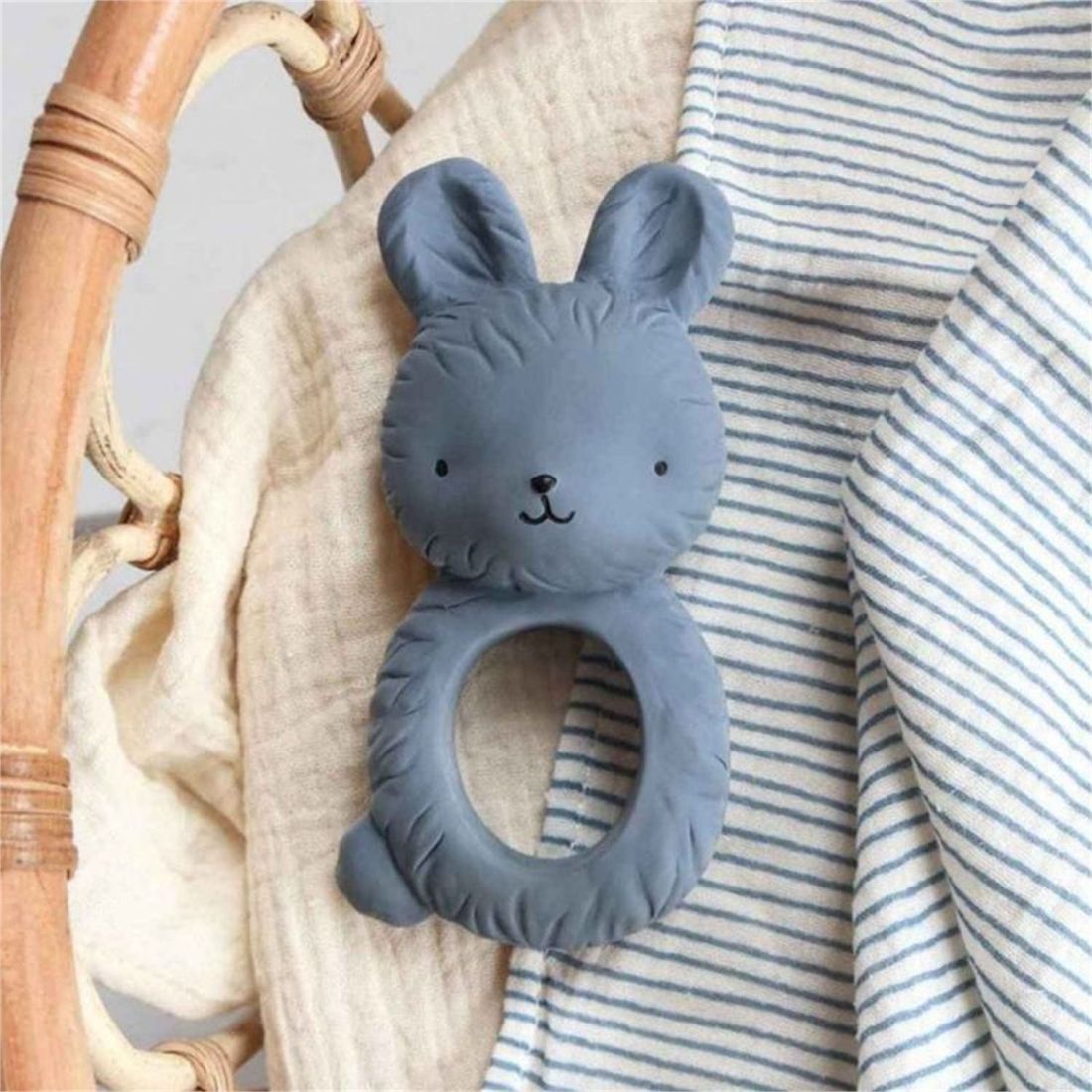 Anneau de dentition Lapin bleu anthracite (A Little Lovely Company) - Image 2