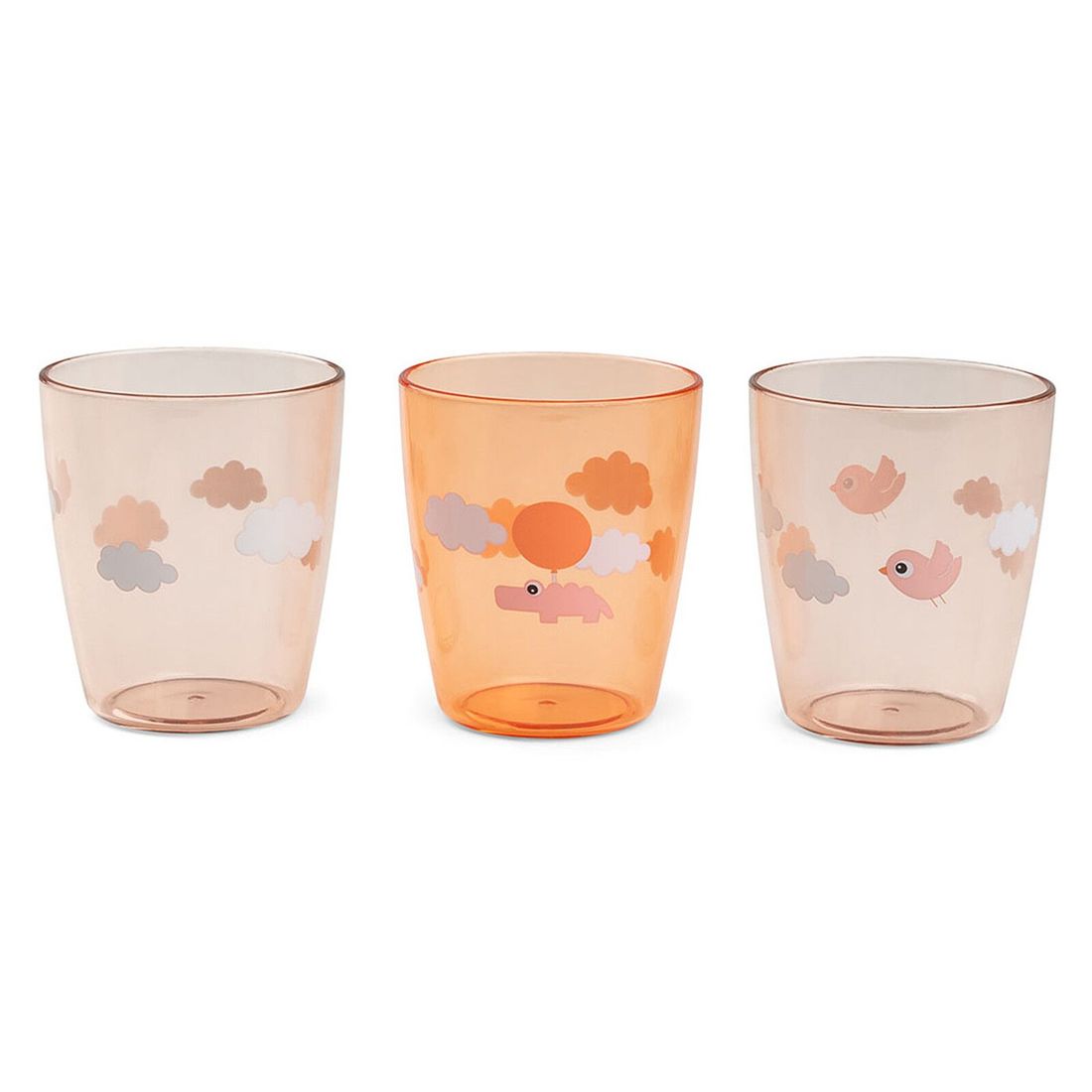 Lot de 3 Mini Verres Yummy Happy Clouds Papaye - 120 ml (Done by deer) - Couverture