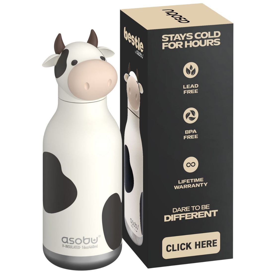 Gourde isotherme Bestie Vache (460 ml) (Asobu) - Image 6