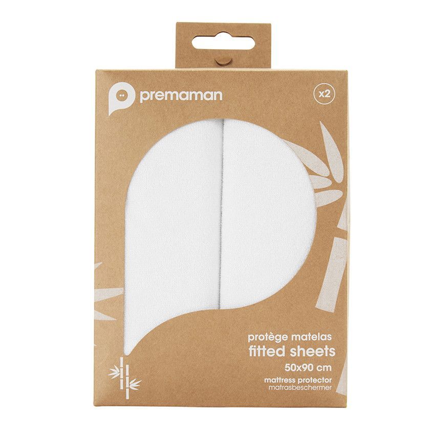 Lot de 2 alèses en viscose pour cododo 50 x 90 cm - Blanc (Prémaman) - Image 3