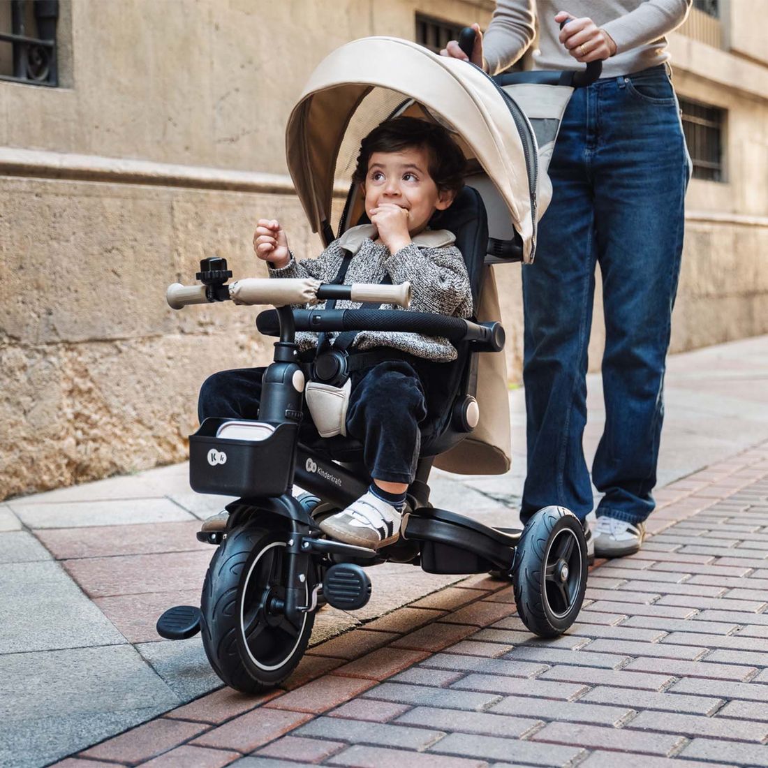 Tricycle pour enfants SPINSTEP 2 PLUS beige (Kinderkraft) - Image 1