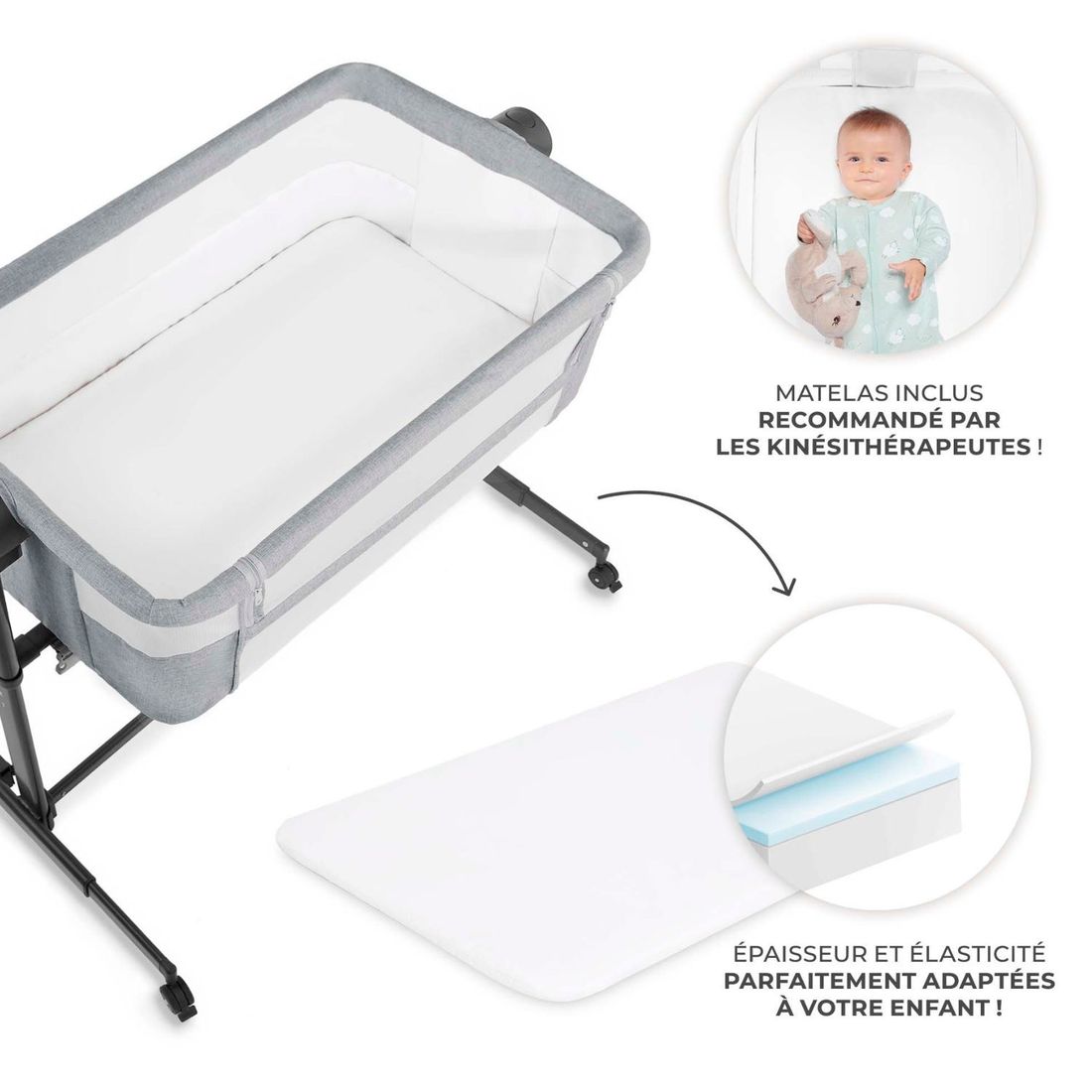 Lit cododo 2 en 1 Nestee Up 2 Light Grey (Kinderkraft) - Image 7