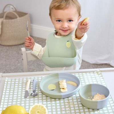 Bavoir en silicone avec poche Happy Fruits Citron (Lassig) - Image 2