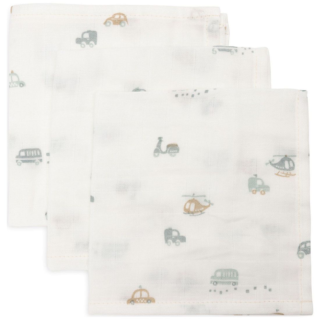 Lot de 3 mini langes en gaze de coton On the Go (31 x 31 cm) (Jollein) - Image 1