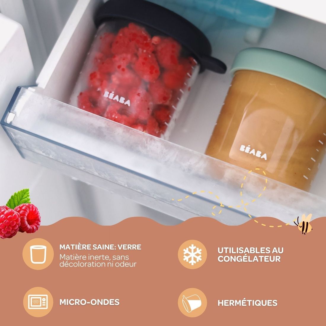 Coffret 10 portions verre 250 ml Natural color mix (Béaba) - Image 5