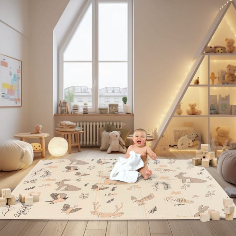 Tapis d'éveil bébé en mousse reversible (Moby System) - Couverture