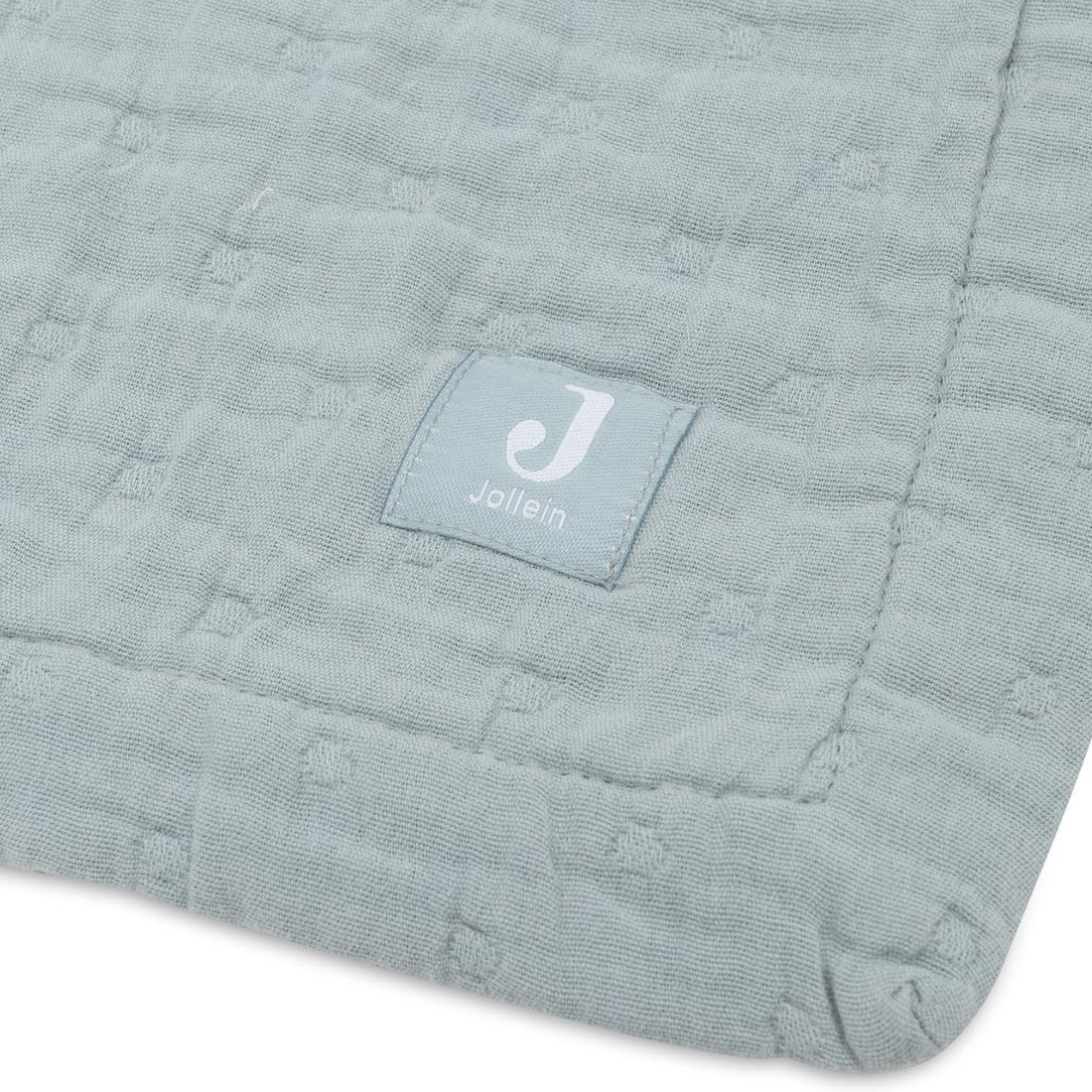 Couverture en gaze de coton Jacquard Sea Green (75 x 100 cm) (Jollein) - Image 7