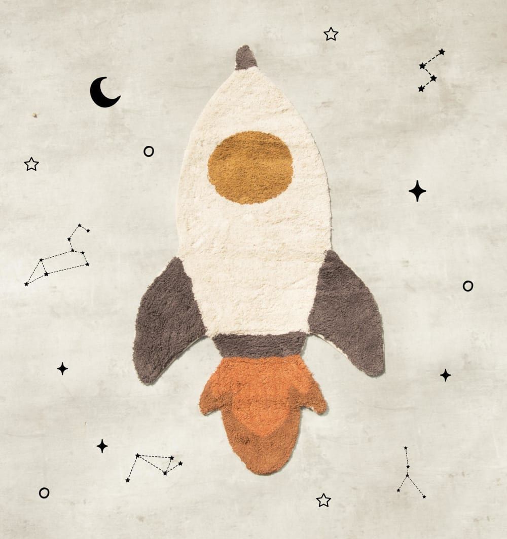 Tapis enfant coton forme de fusée S (RNT by Really Nice Things) - Image 2