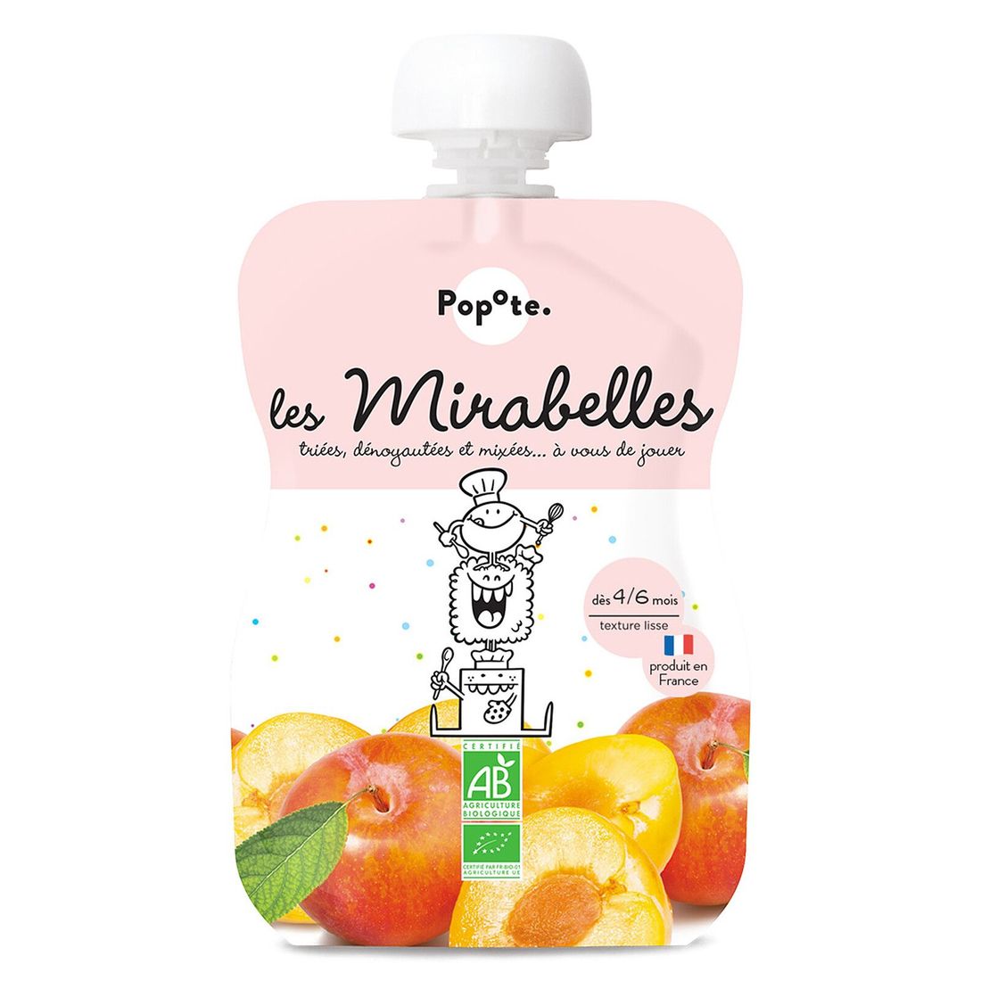 Gourde Repas Bio Mirabelles - 120 g (Popote) - Image 1